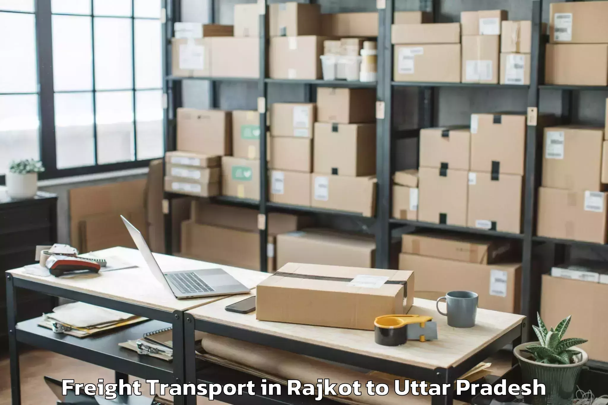 Top Rajkot to Farrukhabad Freight Transport Available